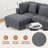 116" Sleeper Sofa with Ottoman for Living Room-1596062371