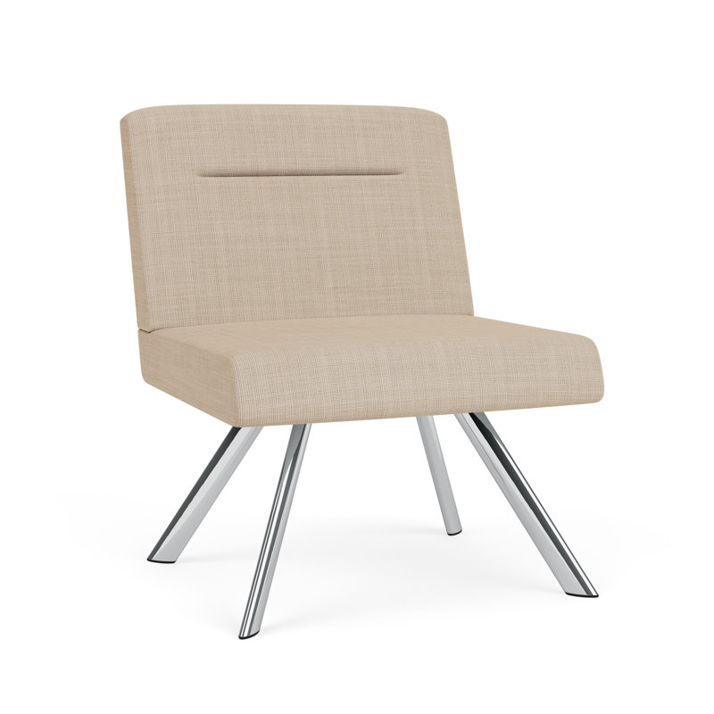 Fauteuil bistro avec accoudoirs Willow, Plaqué chrome, Chambray calcaire