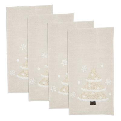Ensemble de 4 serviettes d'invités Wintry Wonderland Tree