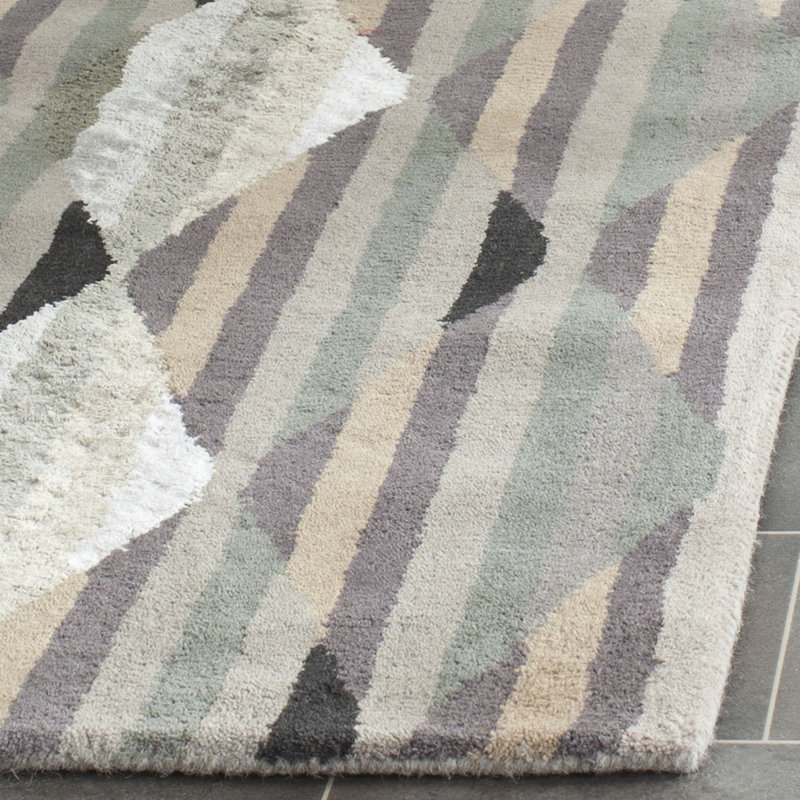 Wilkin Hand Tufted Wool Geometric Rug, Rectangle 4' x 6'