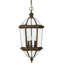 Augusta Bronze 3 -Bulb 27.5" H Mains only Outdoor Hanging Lantern