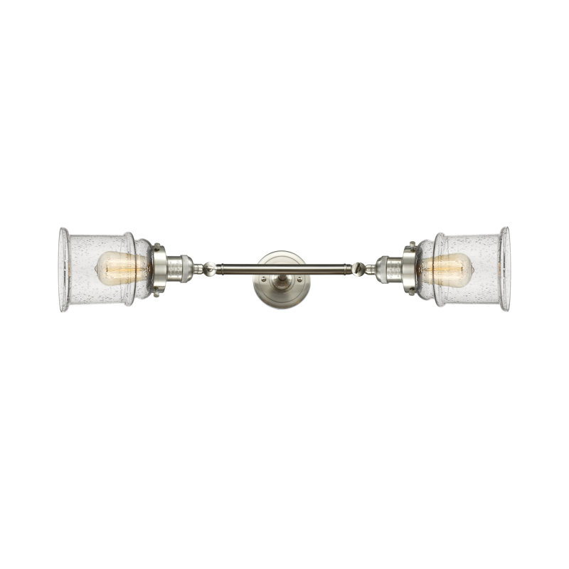 Galaviz 2 - Light Dimmable Vanity Light, Seedy, 6 Watt Vinage LED Bulb, Brushed Satin Nickel