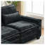 Canapé d'angle en L de 251 cm avec pouf amovible, canapé moderne 4 places en chenille noire