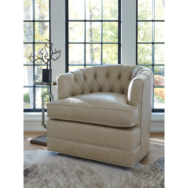 Fauteuil pivotant en cuir Cliffhaven