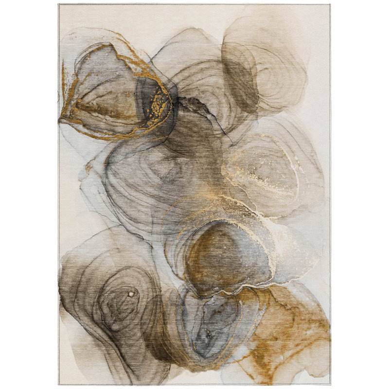 Kawehi Abstract Indoor / Outdoor Rug, Rectangle 10' x 14'
