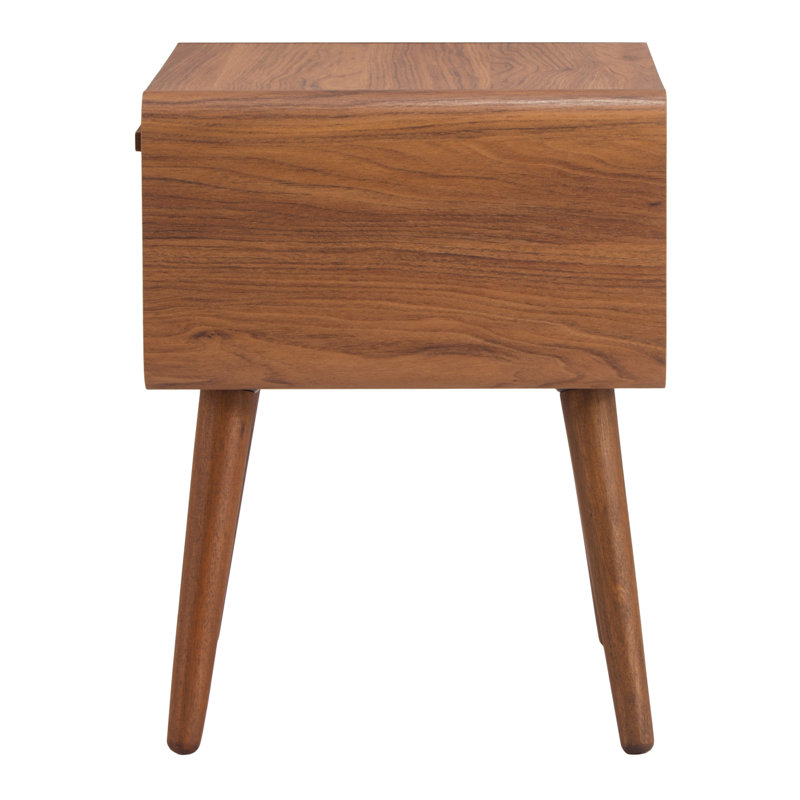 Bria End Table with Storage, Walnut