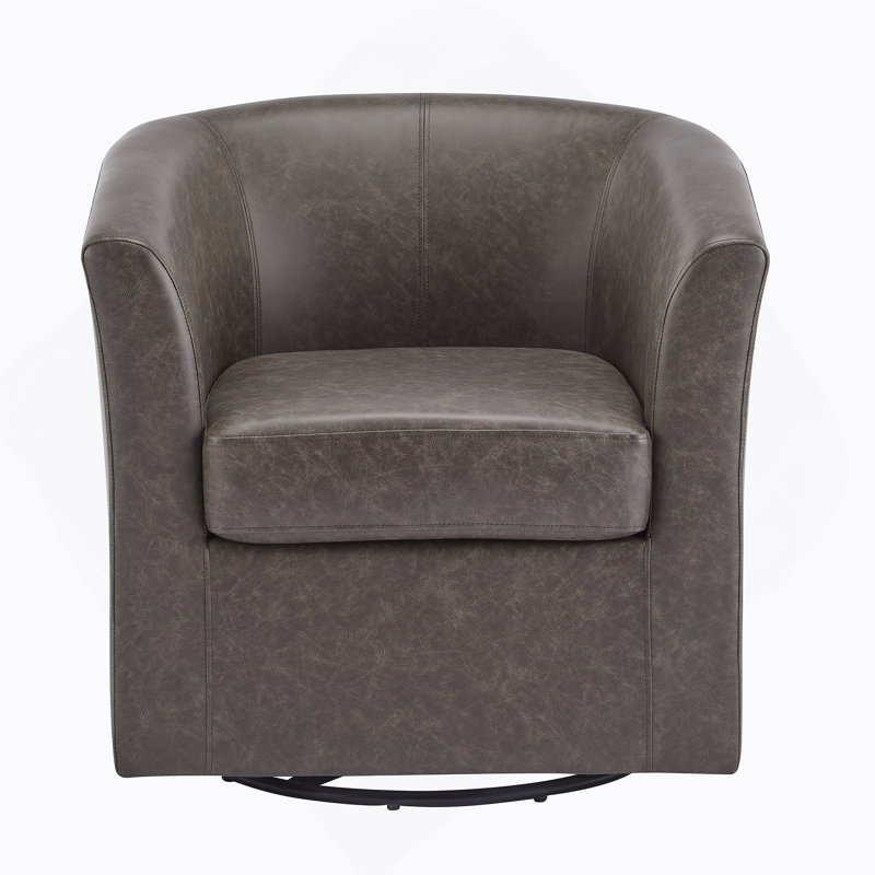 Fauteuil demi-tonneau Wilmore, Marron foncé