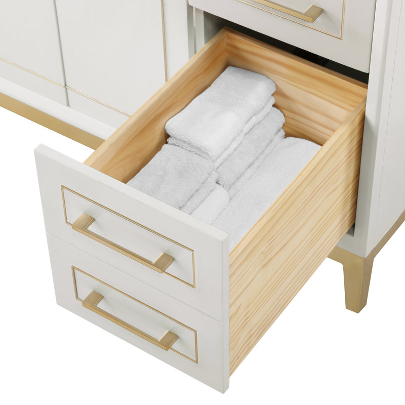 Gracie 48'' W Single Vanity, White Quartz, Satin White (Cream White)
