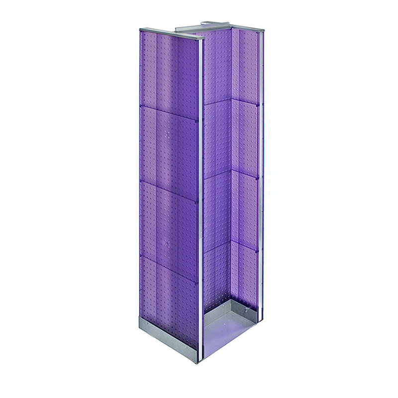 Présentoir de plancher perforé H-Unit sur base pivotante. Support à roulettes. Taille du panneau: l 16 po x H 60 po