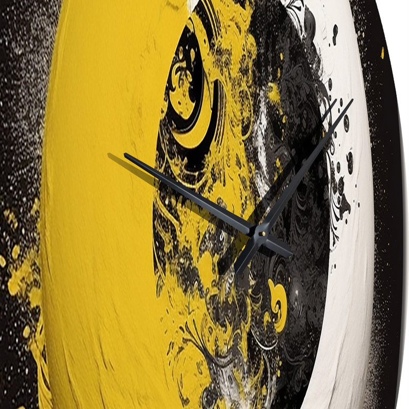 Horloge murale jaune et blanche Yin and Yang, Moyenne