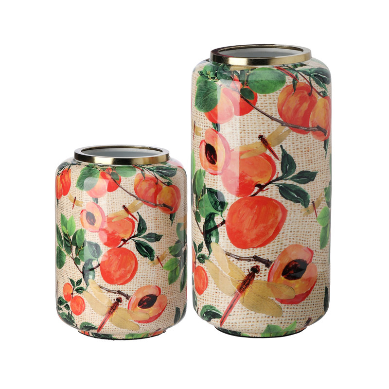 8-12" Iron Peach Orchard Vase