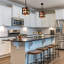 Luminaire suspendu industriel en bois pour cuisine avec cage