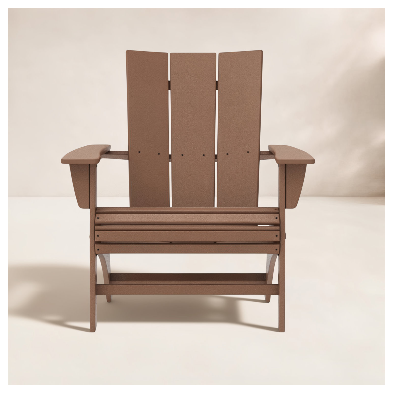 POLYWOOD Modern Curveback Adirondack Chair, Teak