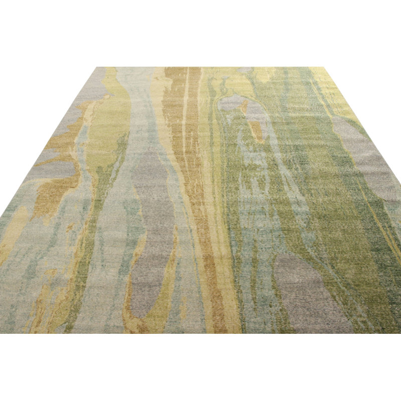 Distressed Homage Hand Knotted Wool Area Rug, Rectangle 8' x 10'