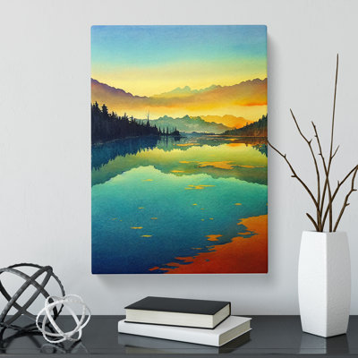 CAN-V0523-2720X Watercolour Lake Vol.7 - Wrapped Canvas Print