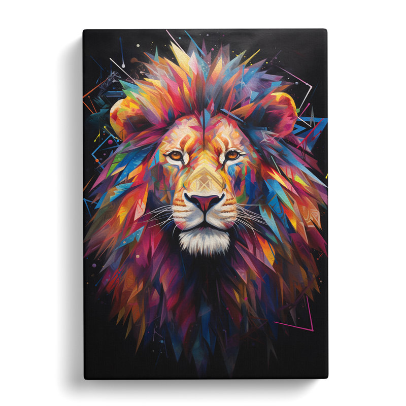 Lion Neo-Plasticism - Single Picture Frame Print, 50cm H x 35cm W x 3cm D
