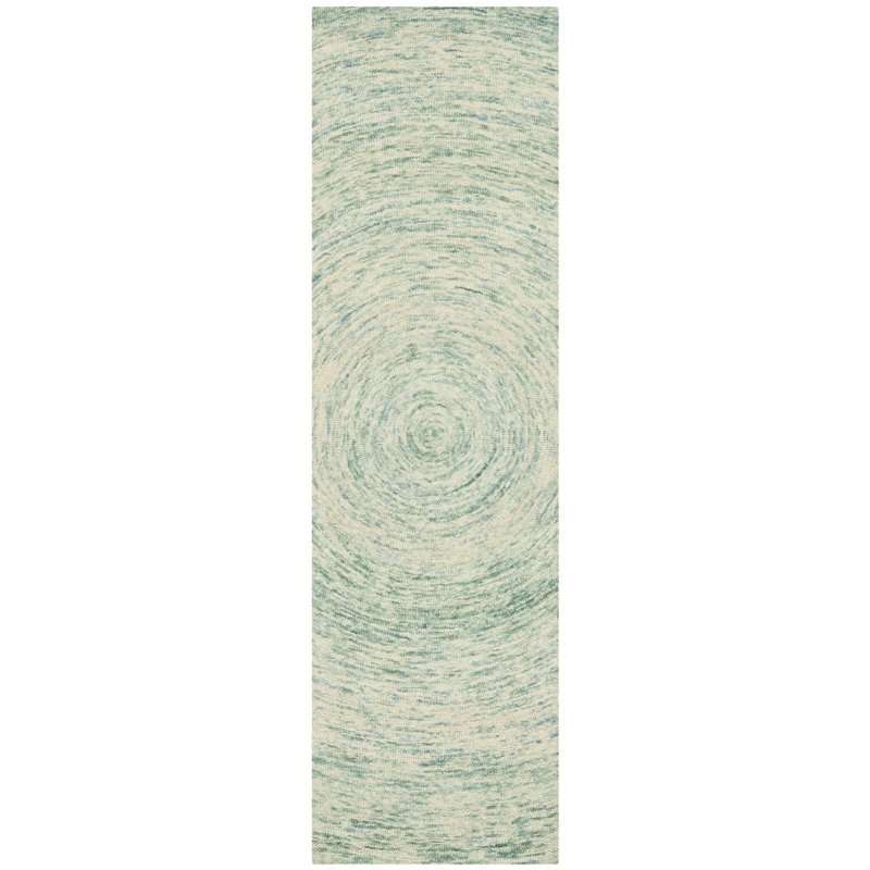 Ikat Hand Tufted Wool Abstract Rug, Runner 2'3" x 6'