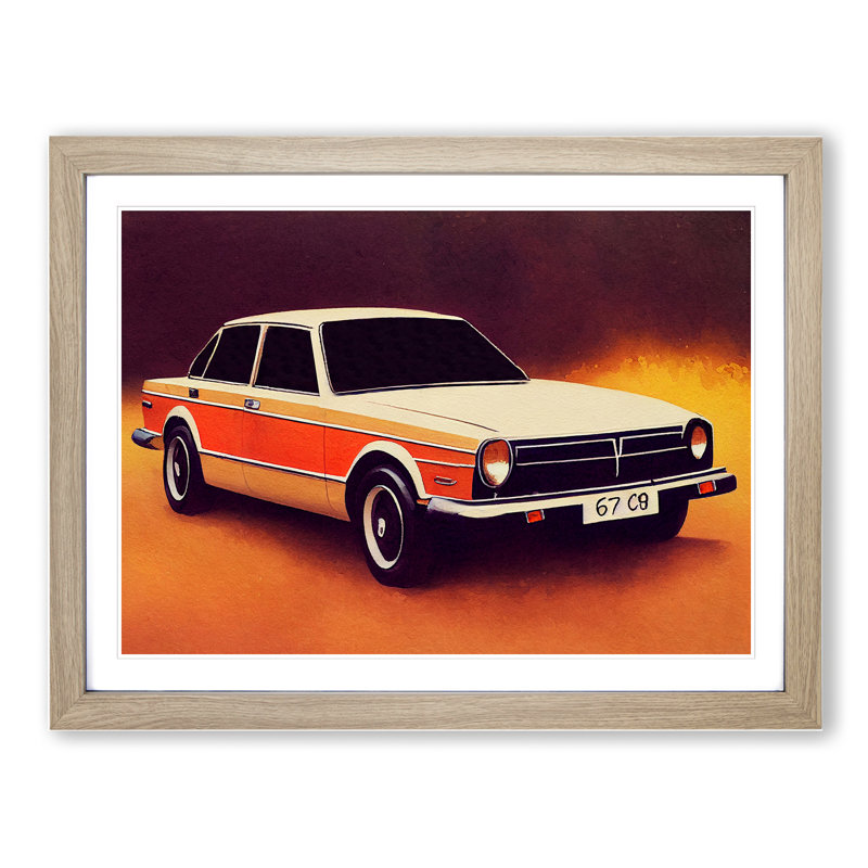 Classic Car - Framed Print, 46cm H x 64cm W x 2cm D, Oak Framed