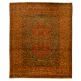Hand Knotted Wool Area Rug in Blue