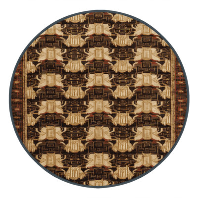 Machine Washable Art Deco Black Area Rug