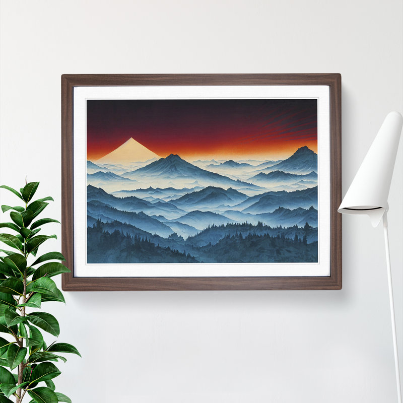 Seductive Mountain Forest - Framed Print, 46cm H x 64cm W x 2cm D, Walnut