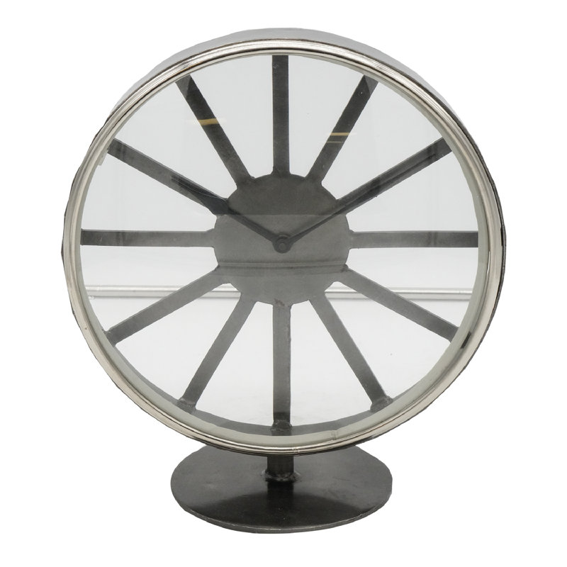 Horloge en fer forgé Valor - l 12 po x L 6,5 po x H 13,4 po - Argent