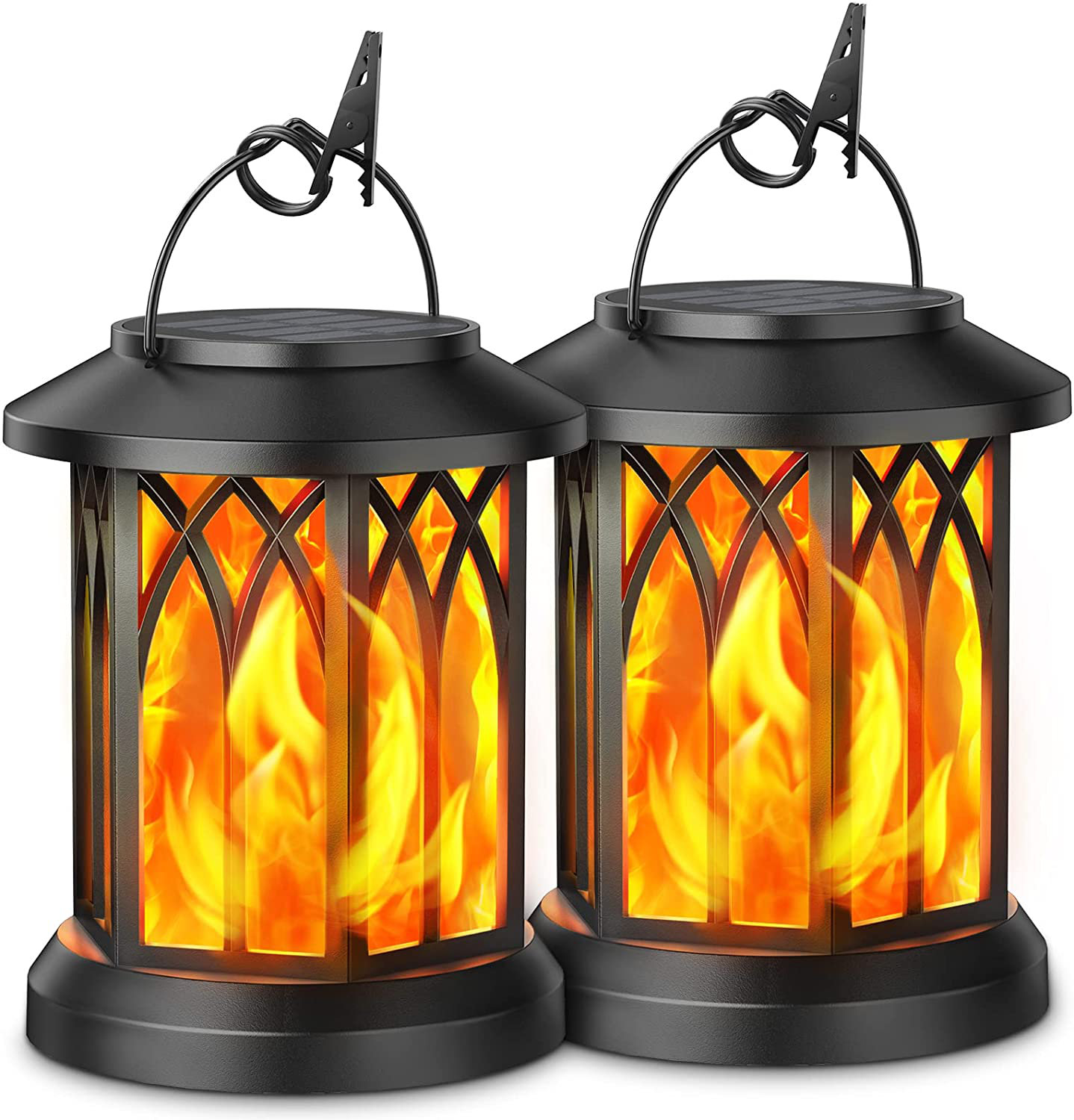 Outdoor Battery Operated Lantern Flickering Flame Wired LED