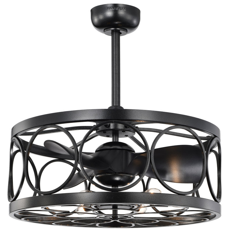 Ventilateur de plafond illuminé 3 pales 3 lumières Halit