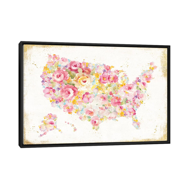 «Midsummer USA», impression sur toile tendue, Toile avec cadre flottant noir, L 26 po x H 18 po x P 1,5 po, Pas de tapis