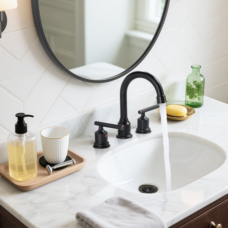 2-handle Bathroom Faucet with Drain Assembly, Oil Rubbed Bronze