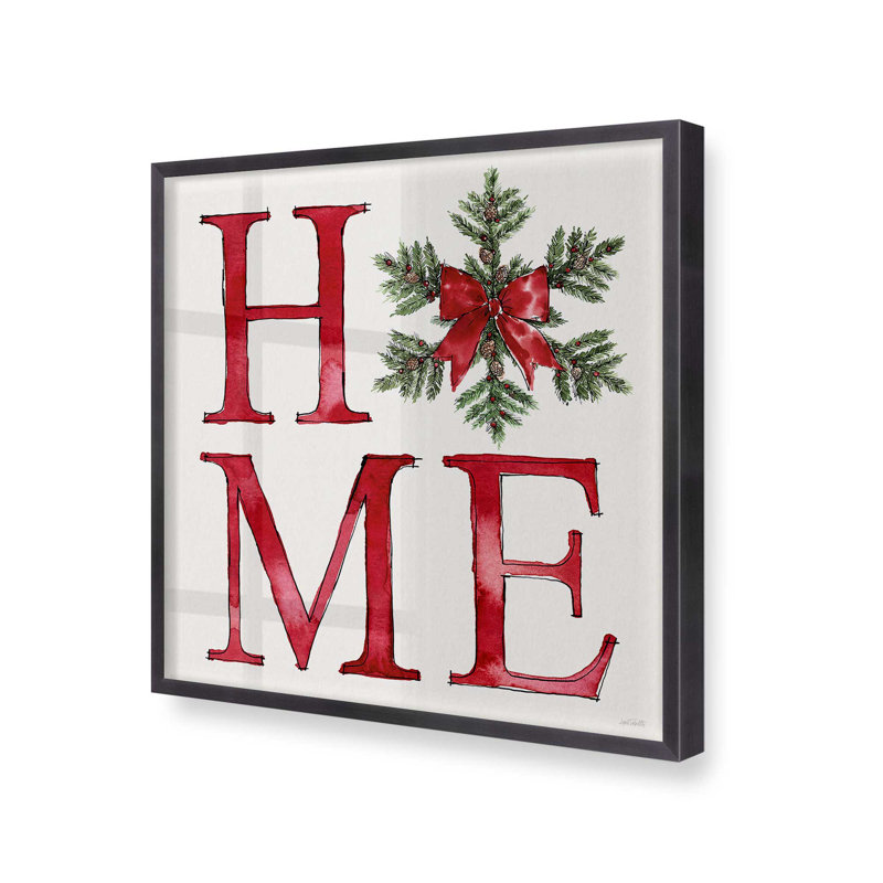 Imprimé de maison rétro, H 13,75 po x l 13,75 po, Cadre simple en zinc patiné, bois massif