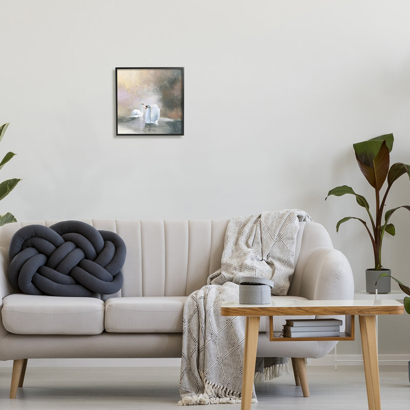 «Stupell Industries Swans on Lake Landscape», art mural sur toile par Julia Purinton, H 12 po x l 12 po x P 1,5 po