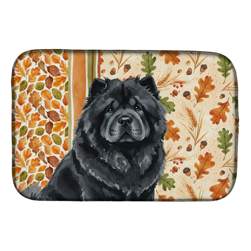 Black Chow Chow Heirloom Fall Dish Drying Mat