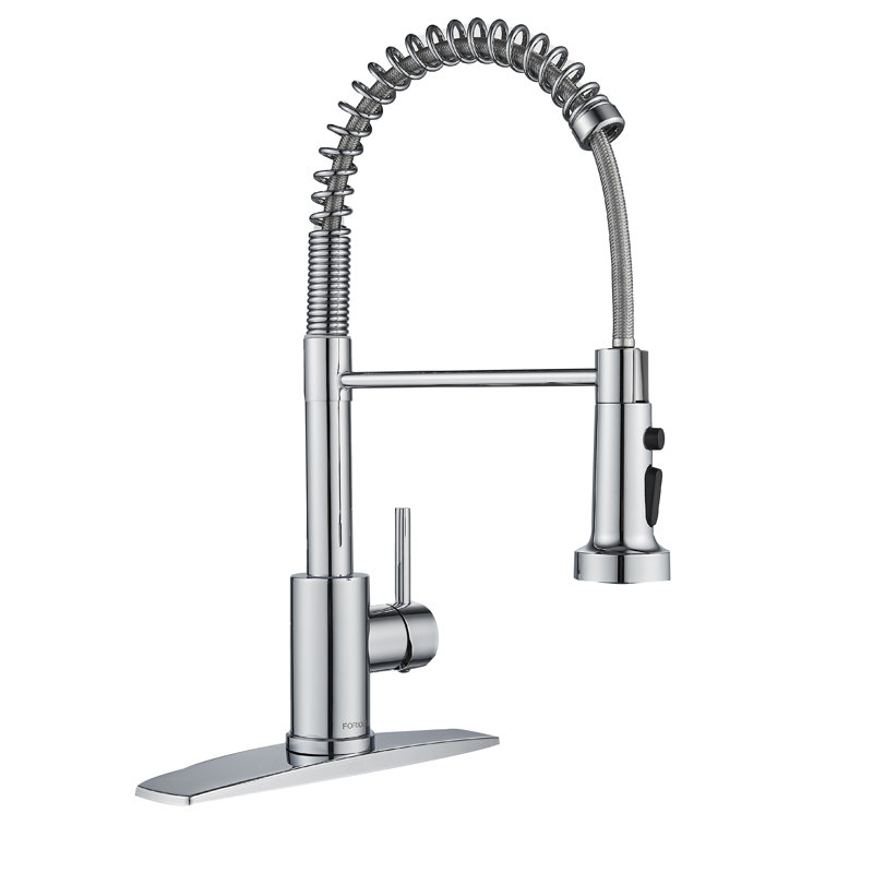 Robinet de cuisine rétractable avec accessoires FORIUS, Chrome chrome