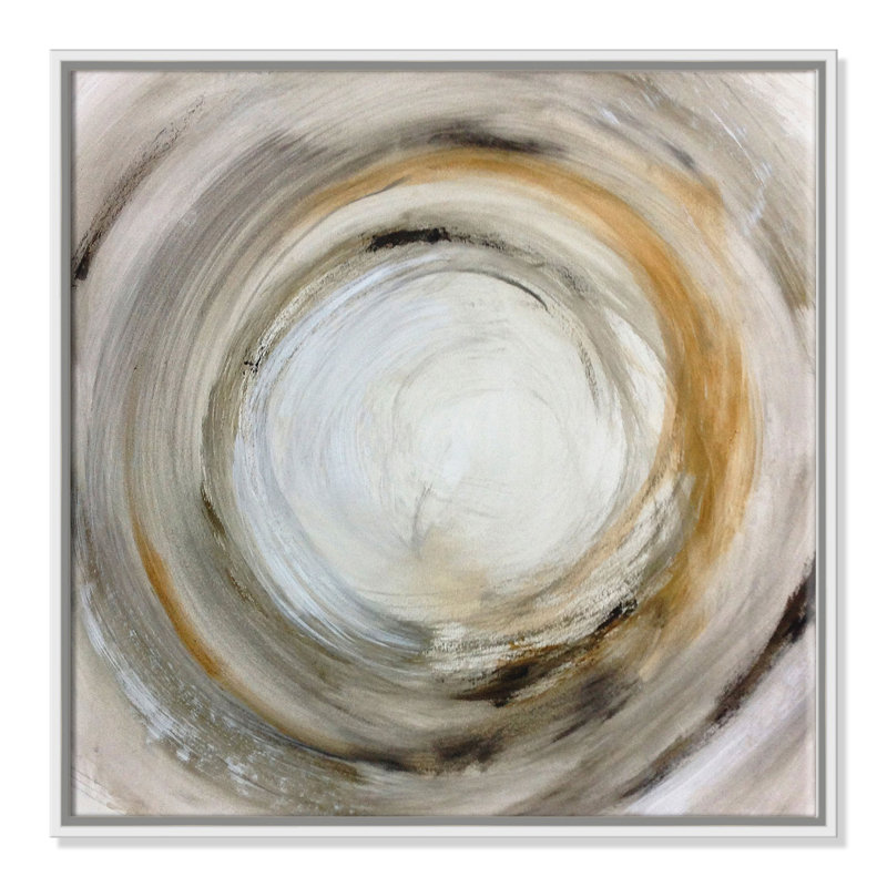 Neutral Funnel - Floater Frame, reproduction d'art sur toile, Cadre blanc, H 45 po x l 45 po x P 2 po