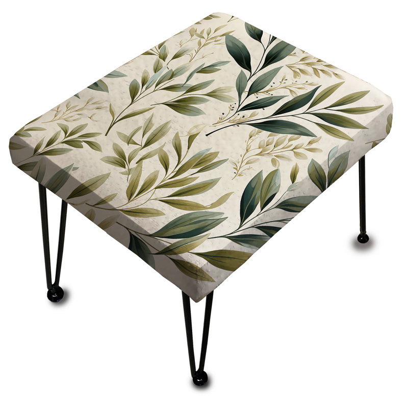 Tranquil Leaves - Plants Rectangle Ottoman