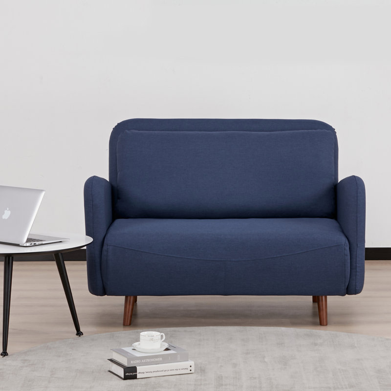 Fauteuil convertible et demi Ashriya, Polyester bleu