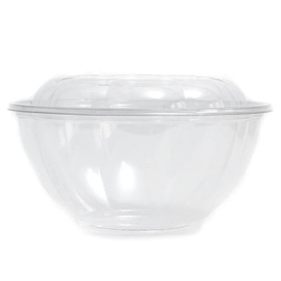 48oz Disposable Plastic Salad-Rose Bowls