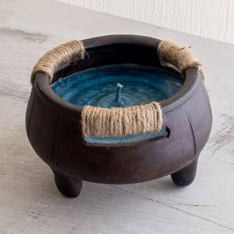 Unscented Jar Candle with Ceramic Holder