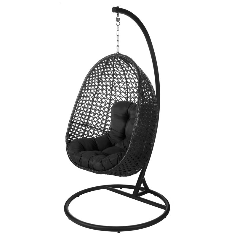 Bart Swing Chair with Stand, Black