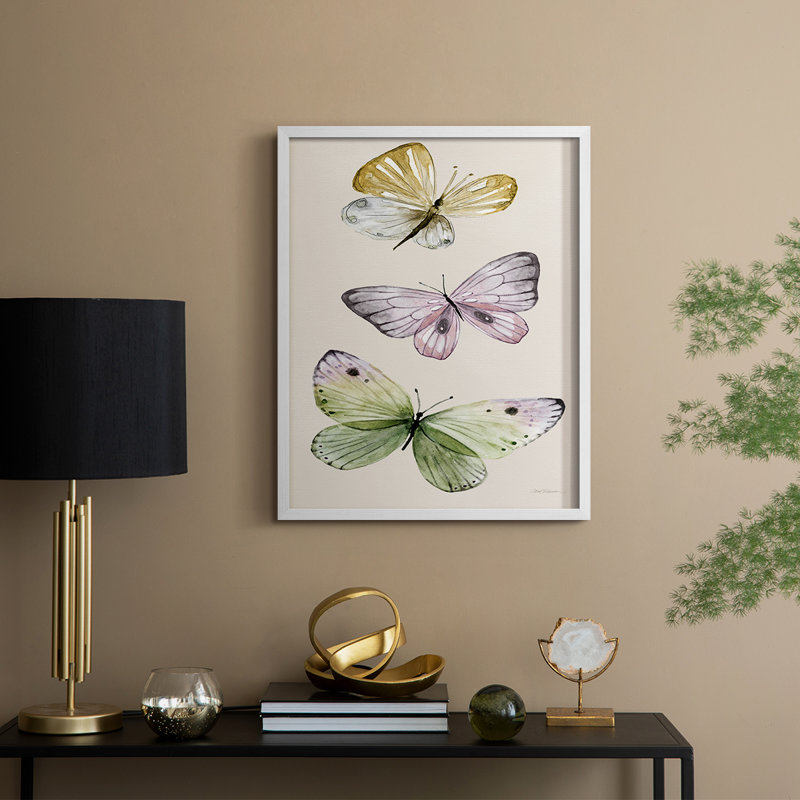 «Fly Away II», reproduction encadrée - bois massif, H 11 po x l 9 po, Blanc