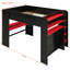 Lit superposé double en bois massif avec bureau à hauteur ajustable, garde-robe, grand rangement et lumière RVB-2141914843