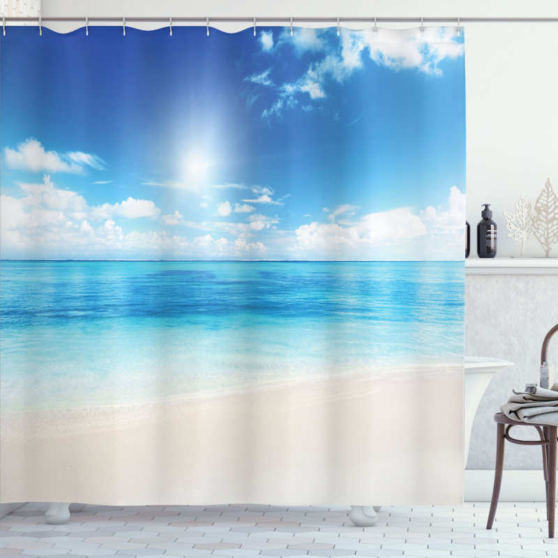 Ensemble de rideau de douche + crochets Ocean, H 70 po x l 69 po