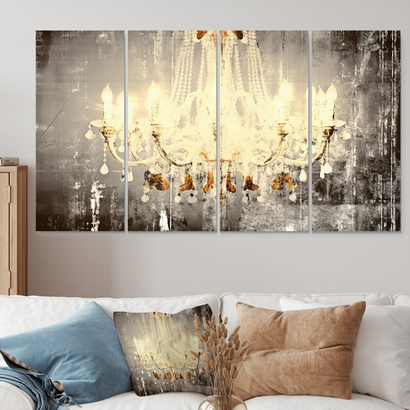 Serafin - lustre mural glamour, 4 pièces, H 28 po x l 48 po