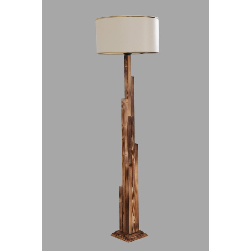 Lampe sur pied Luro Elegant, 64,9 po, finition cuivre, fabrication 100% métal | Diamètre du capuchon: 17,7 po, hauteur: 9,4 po | Prise E27, 60 W maximum, interrupteur marche / arrêt sur le câble | Parfait pour le salon, la chambre à coucher et le bureau