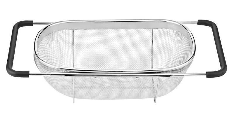 Stainless Steel Over the Sink Colander with Nonslip Handles