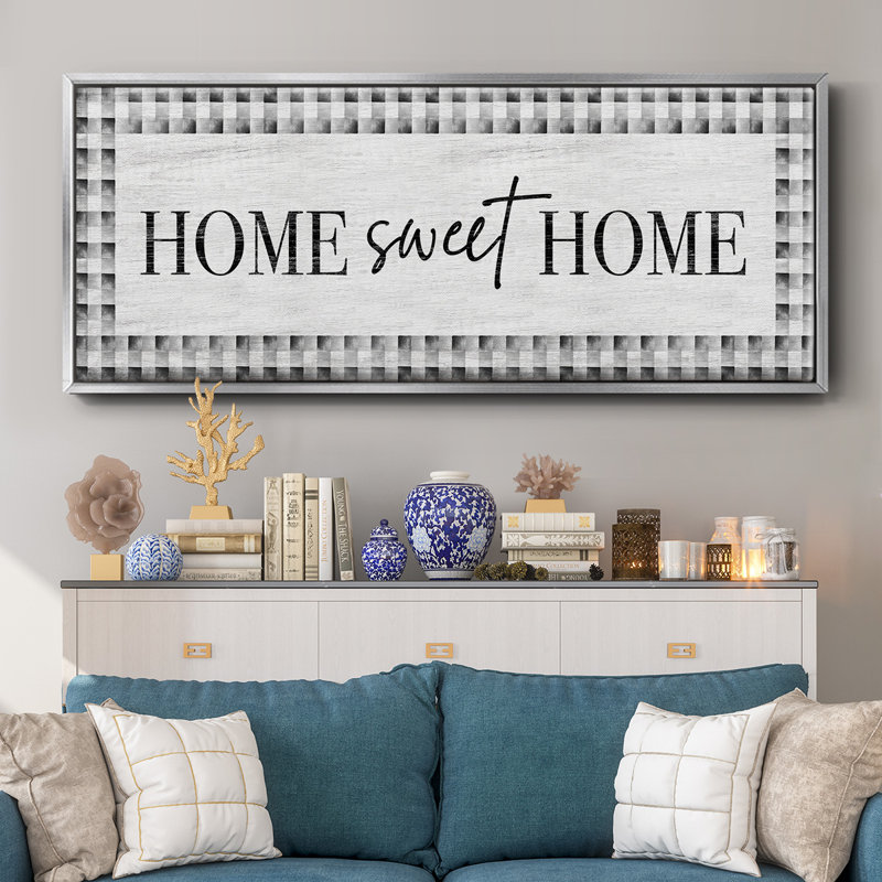 Home Sweet Home- Framed Canvas, 12" H x 30" W