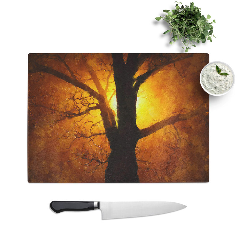 Tree at Sunset Vol.5 Painting Chopping Board, 0.4cm H x 28.5cm W x 39cm L