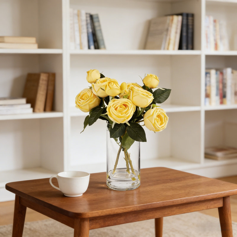 Arrangement floral artificiel, Jaune