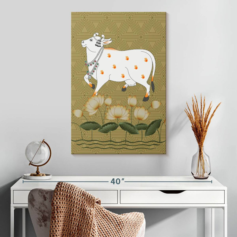 Vache encadrée Brampt, H 30 po x l 20 po